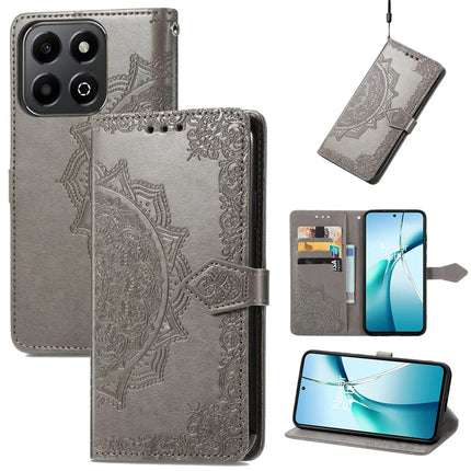 Wallet Case For Honor X7c 4G / 200 Smart 5G / Play 60 Plus 5G Mandala Flower Leather Phone Cover Stand View