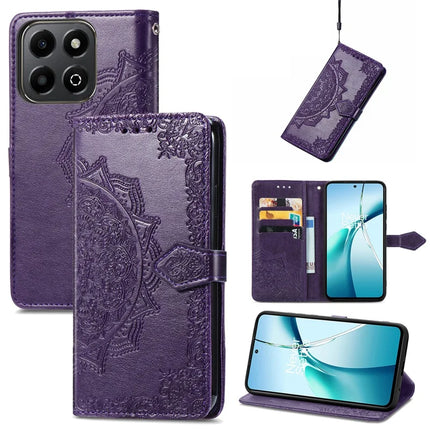 Wallet Case For Honor X7c 4G / 200 Smart 5G / Play 60 Plus 5G Mandala Flower Leather Phone Cover Stand View