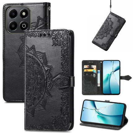 Wallet Case For Honor X7c 4G / 200 Smart 5G / Play 60 Plus 5G Mandala Flower Leather Phone Cover Stand View