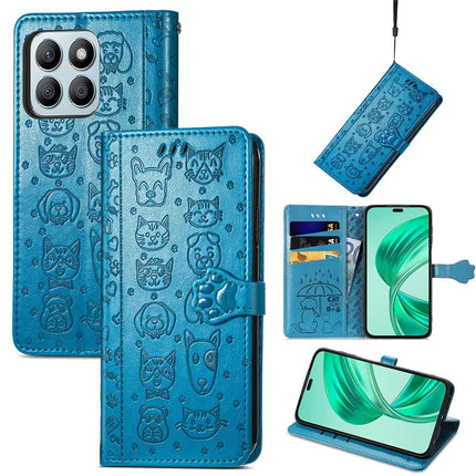 Leather Case For Honor X7c 4G / 200 Smart 5G / Play 60 Plus 5G Wallet Flip Phone Cover Cute Cat Dog Pattern