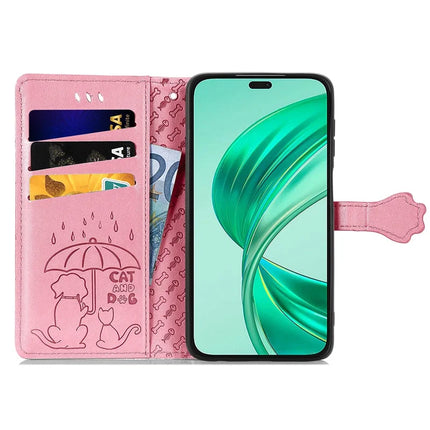 Leather Case For Honor X7c 4G / 200 Smart 5G / Play 60 Plus 5G Wallet Flip Phone Cover Cute Cat Dog Pattern