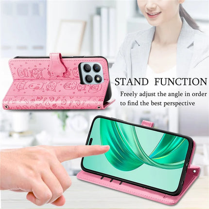 Leather Case For Honor X7c 4G / 200 Smart 5G / Play 60 Plus 5G Wallet Flip Phone Cover Cute Cat Dog Pattern