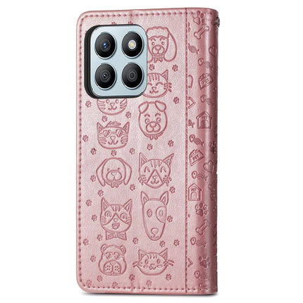 Leather Case For Honor X7c 4G / 200 Smart 5G / Play 60 Plus 5G Wallet Flip Phone Cover Cute Cat Dog Pattern