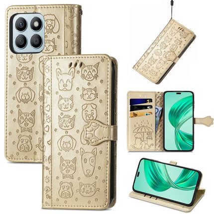 Leather Case For Honor X7c 4G / 200 Smart 5G / Play 60 Plus 5G Wallet Flip Phone Cover Cute Cat Dog Pattern