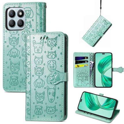 Leather Case For Honor X7c 4G / 200 Smart 5G / Play 60 Plus 5G Wallet Flip Phone Cover Cute Cat Dog Pattern