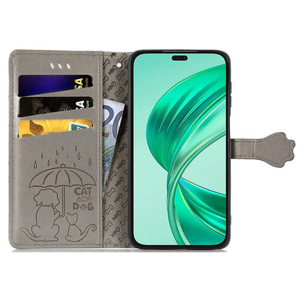 Leather Case For Honor X7c 4G / 200 Smart 5G / Play 60 Plus 5G Wallet Flip Phone Cover Cute Cat Dog Pattern