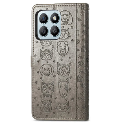 Leather Case For Honor X7c 4G / 200 Smart 5G / Play 60 Plus 5G Wallet Flip Phone Cover Cute Cat Dog Pattern