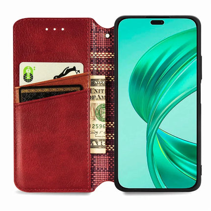 PU Leather Case For Honor X7c 4G / 200 Smart 5G / Play 60 Plus 5G Rhombus Imprint Wallet Stand Phone Cover