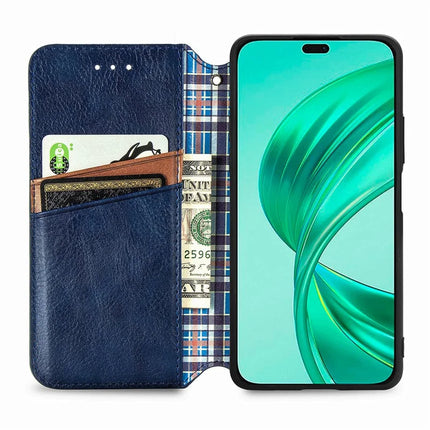 PU Leather Case For Honor X7c 4G / 200 Smart 5G / Play 60 Plus 5G Rhombus Imprint Wallet Stand Phone Cover