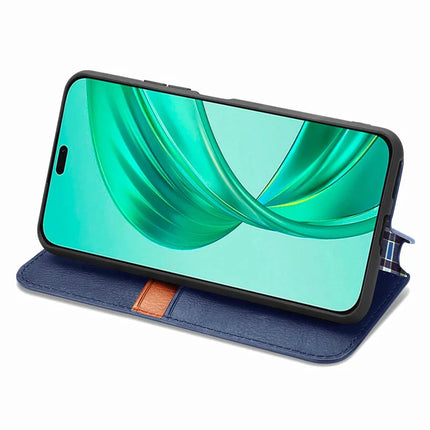 PU Leather Case For Honor X7c 4G / 200 Smart 5G / Play 60 Plus 5G Rhombus Imprint Wallet Stand Phone Cover
