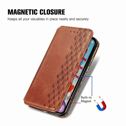 PU Leather Case For Honor X7c 4G / 200 Smart 5G / Play 60 Plus 5G Rhombus Imprint Wallet Stand Phone Cover