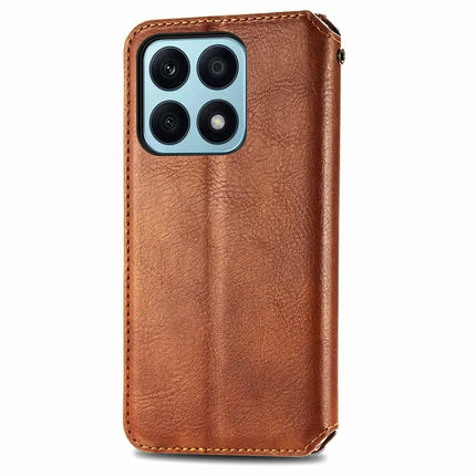 PU Leather Case For Honor X7c 4G / 200 Smart 5G / Play 60 Plus 5G Rhombus Imprint Wallet Stand Phone Cover