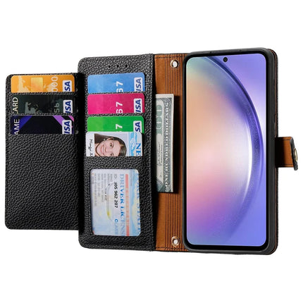 For Samsung Galaxy A36 5G / A56 5G Case RFID Blocking Zipper Pocket Leather Wallet Phone Cover