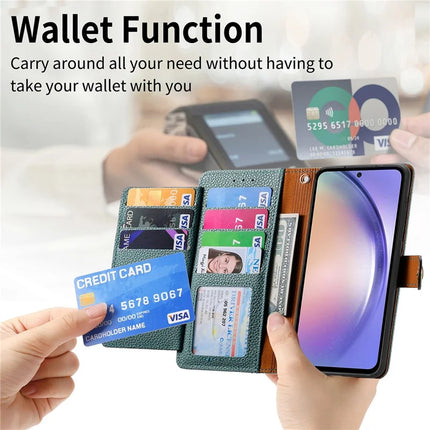 For Samsung Galaxy A36 5G / A56 5G Case RFID Blocking Zipper Pocket Leather Wallet Phone Cover