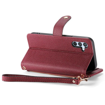 For Samsung Galaxy A36 5G / A56 5G Case RFID Blocking Zipper Pocket Leather Wallet Phone Cover