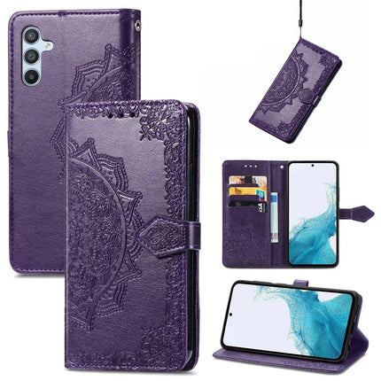 For Samsung Galaxy A36 5G / A56 5G Wallet Case Mandala Flower Leather Phone Cover Stand View