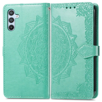 For Samsung Galaxy A36 5G / A56 5G Wallet Case Mandala Flower Leather Phone Cover Stand View - Green