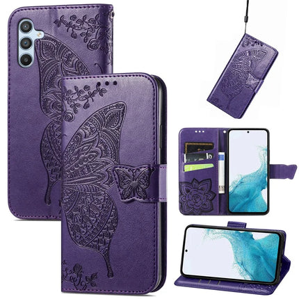 For Samsung Galaxy A36 5G / A56 5G Case PU Leather Wallet Phone Cover Butterfly Pattern