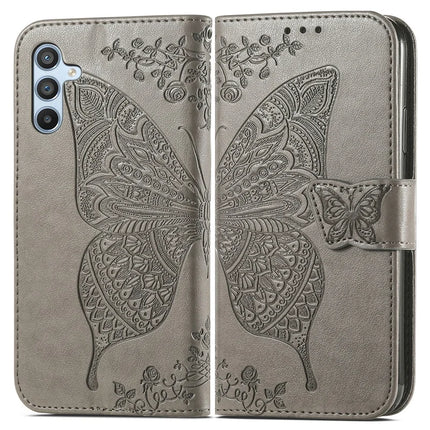 For Samsung Galaxy A36 5G / A56 5G Case PU Leather Wallet Phone Cover Butterfly Pattern - Grey