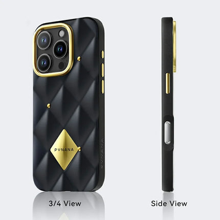 PYNANA PN-16BLG4 For iPhone 16 Pro Max Case Metal Diamond PC+TPU Mobile Cover