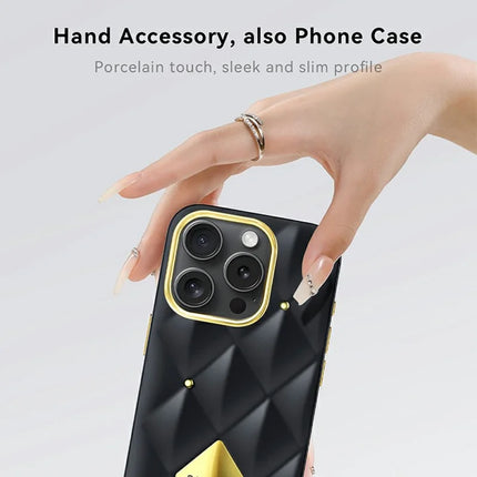 PYNANA PN-16BLG4 For iPhone 16 Pro Max Case Metal Diamond PC+TPU Mobile Cover