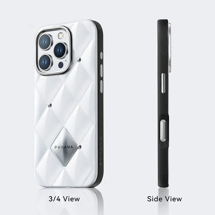 PYNANA PN-16BLG4 For iPhone 16 Pro Max Case Metal Diamond PC+TPU Mobile Cover