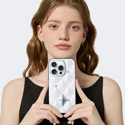 PYNANA PN-16BLG4 For iPhone 16 Pro Max Case Metal Diamond PC+TPU Mobile Cover