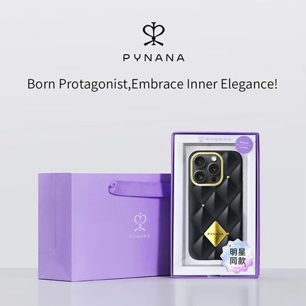PYNANA PN-16BLG4 For iPhone 16 Pro Max Case Metal Diamond PC+TPU Mobile Cover