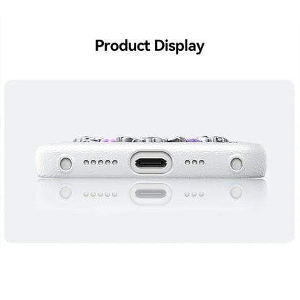 PYNANA PN-16YJ4 For iPhone 16 Pro Max Case Heart-Shape Mirror Leather Back Cover