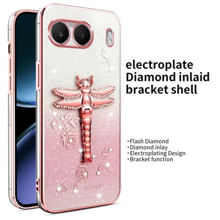 KADEM For OnePlus Nord 4 Case Dragonfly Kickstand TPU Flowers Glitter Phone Cover
