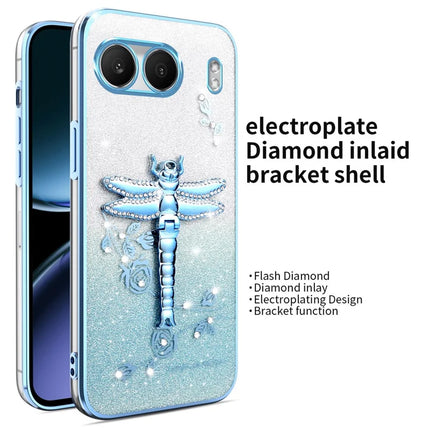 KADEM For OnePlus Nord 4 Case Dragonfly Kickstand TPU Flowers Glitter Phone Cover