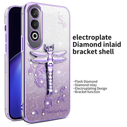 KADEM For OnePlus Nord CE4 5G Case Dragonfly Kickstand TPU Flowers Glitter Phone Cover