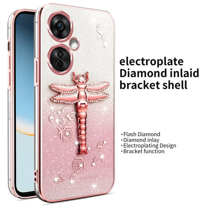 KADEM For OnePlus Nord CE3 5G Case Dragonfly Kickstand TPU Flowers Glitter Phone Cover