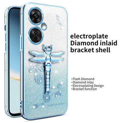 KADEM For OnePlus Nord CE3 5G Case Dragonfly Kickstand TPU Flowers Glitter Phone Cover