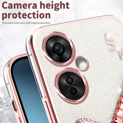 KADEM For OnePlus Nord CE3 5G Case Dragonfly Kickstand TPU Flowers Glitter Phone Cover