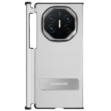 For Huawei Mate XT Ultimate Case Kickstand PU Leather+PC Phone Back Cover - White