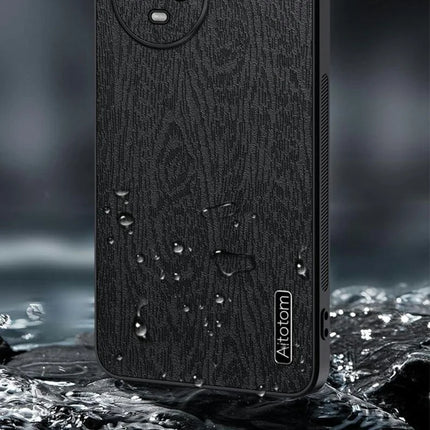 For Huawei nova 13 Pro 5G Case Wood Texture PU Leather Coated PC+TPU Phone Cover