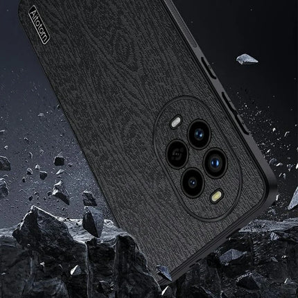 For Huawei nova 13 Pro 5G Case Wood Texture PU Leather Coated PC+TPU Phone Cover