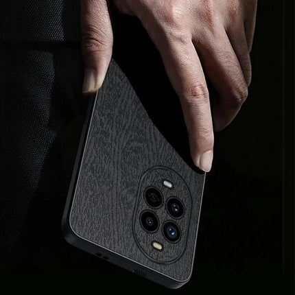 For Huawei nova 13 Pro 5G Case Wood Texture PU Leather Coated PC+TPU Phone Cover