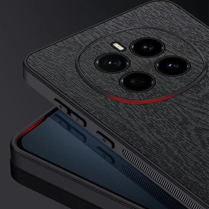 For Honor Magic7 5G Case Wood Texture PU Leather Coated PC+TPU Phone Cover