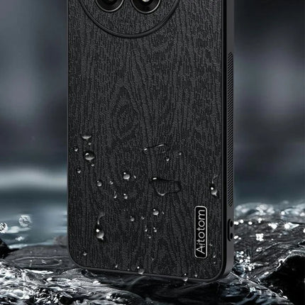 For OnePlus 13 Case Wood Texture PU Leather Coated PC+TPU Phone Cover