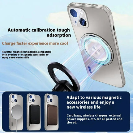 For iPhone 14 Case Compatible with MagSafe Kickstand TPU+PC Heat Dissipation Phone Cover