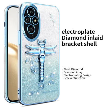 KADEM For Honor 200 Pro 5G Case Dragonfly Kickstand TPU Flowers Glitter Phone Cover