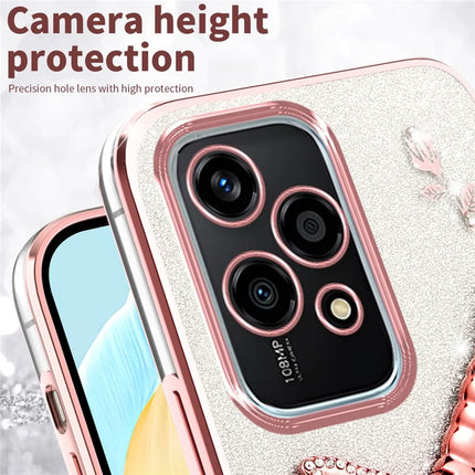 KADEM For Honor 200 Lite Case Dragonfly Kickstand TPU Flowers Glitter Phone Cover