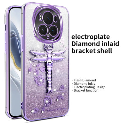 KADEM For Honor Magic6 Pro 5G Case Dragonfly Kickstand TPU Flowers Glitter Phone Cover
