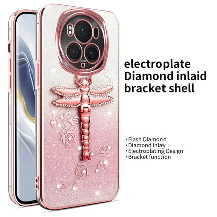 KADEM For Honor Magic6 5G Case Dragonfly Kickstand TPU Flowers Glitter Phone Cover