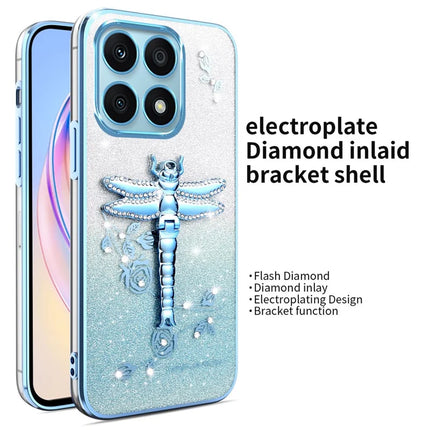 KADEM For Honor X8b 4G Case Dragonfly Kickstand TPU Flowers Glitter Phone Cover