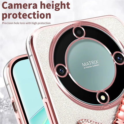 KADEM Case For Honor X40 5G / X9a 5G / Magic5 Lite 5G Dragonfly Kickstand TPU Flowers Glitter Phone Cover
