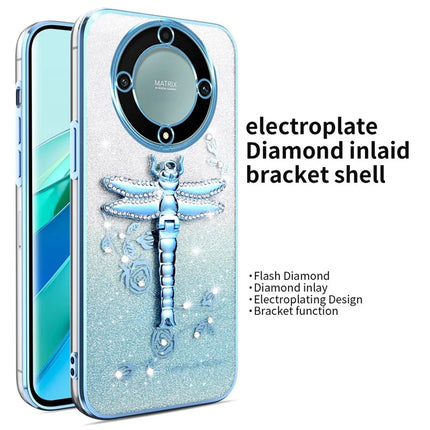 KADEM Case For Honor X40 5G / X9a 5G / Magic5 Lite 5G Dragonfly Kickstand TPU Flowers Glitter Phone Cover