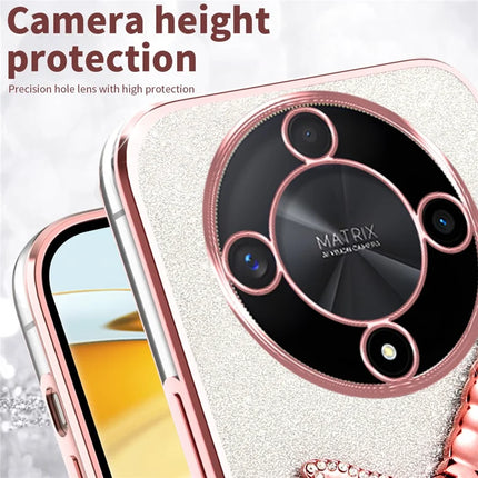 KADEM Case For Honor X9b 5G / X50 5G / Magic6 Lite 5G Dragonfly Kickstand TPU Flowers Glitter Phone Cover